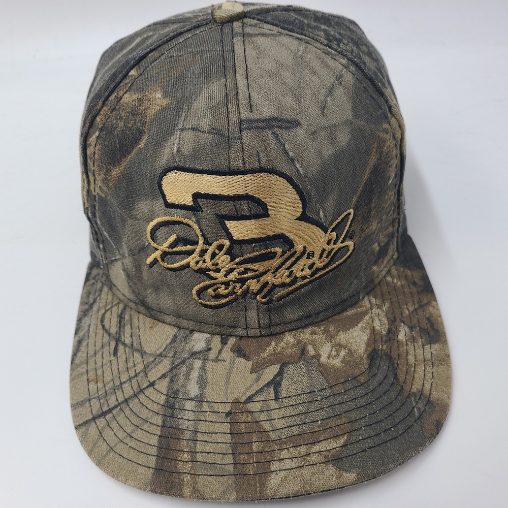 Vintage Dale Earnhardt Hat Snapback Chase Camo Brown NASCAR Racing #3 USA Men